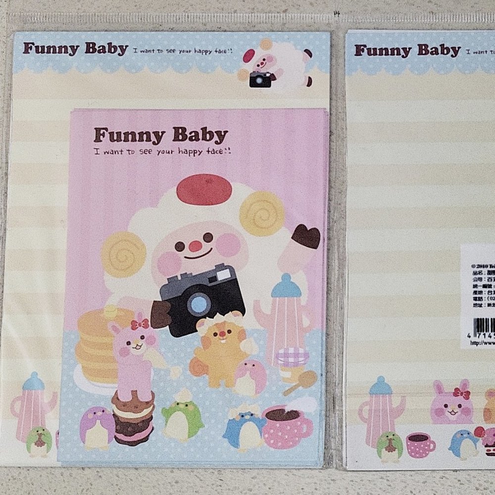 Funny Baby Kawaii animals and desserts letter set